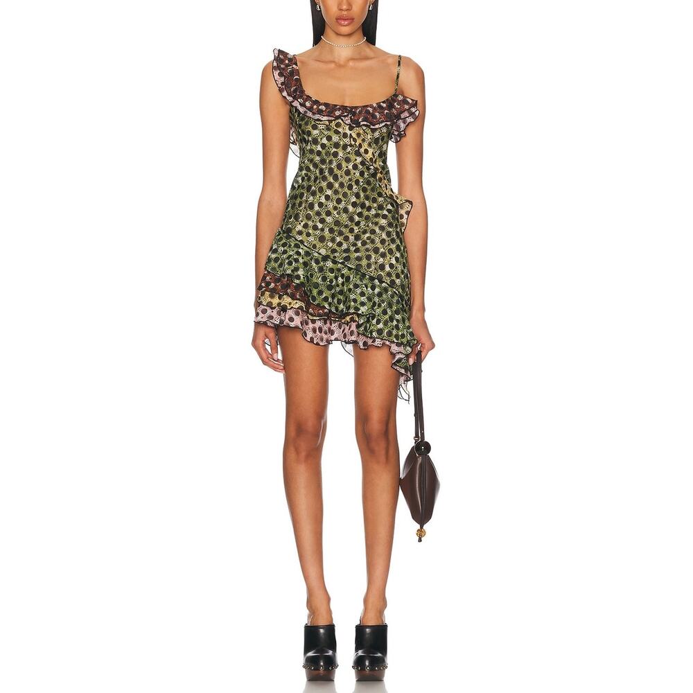 Siedres Ruffled Multicolor Mimika Mini Dress Size 36 / US 2-4
